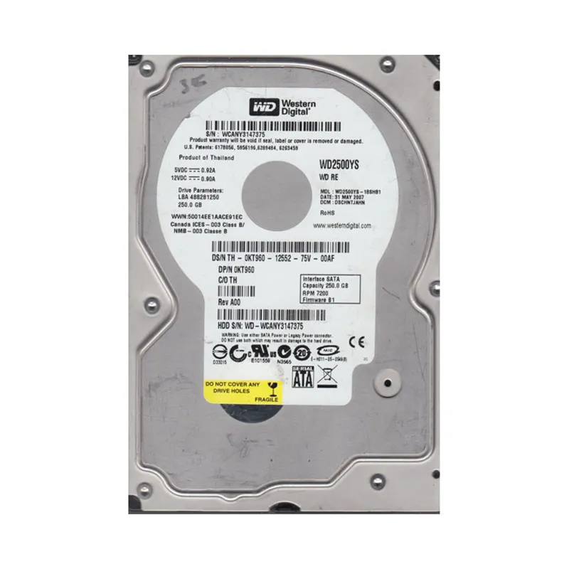 Western Digital 250GB 7200RPM SATA 3Gb/s 3.5-in HDD