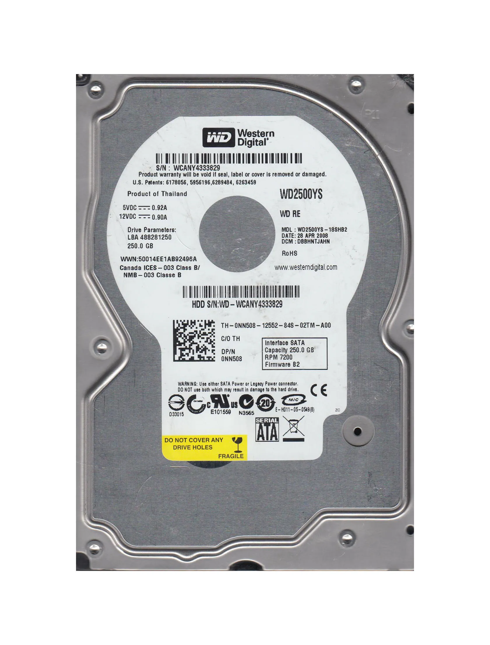 Western Digital 250GB 7200RPM SATA 3Gb/s 3.5-in HDD