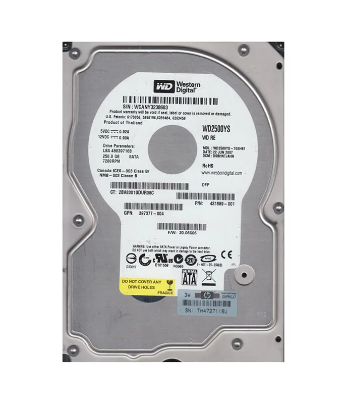 Western Digital 250GB 7200RPM SATA 3Gb/s 3.5-in HDD