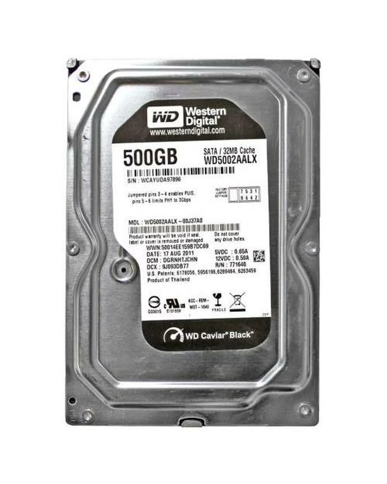 WD 500GB 7200RPM SATA 6Gb/s 3.5-in HDD