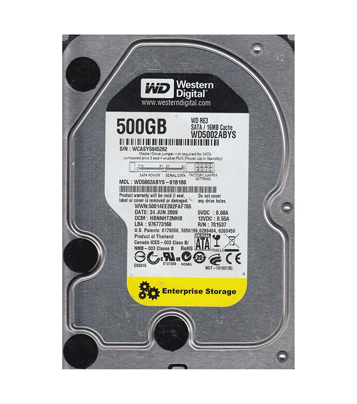 WD 500GB 7200RPM SATA 3Gb/s 3.5-in HDD