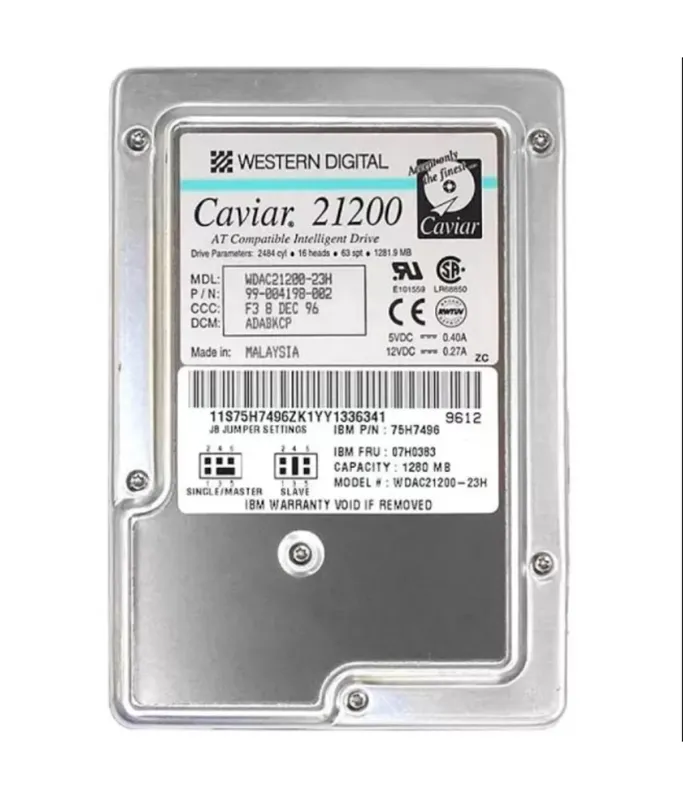 WD Caviar 1.2GB 5200RPM EIDE 128KB Cache 3.5" Hard Drive