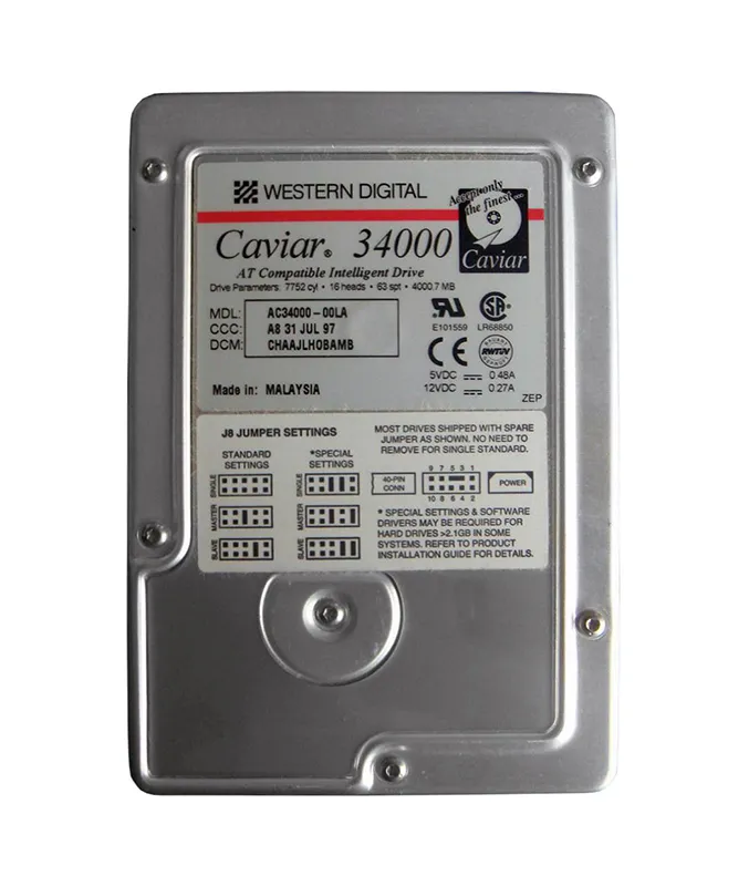 WD Caviar 34000 4GB 5200RPM Ultra ATA/33 256KB 3.5" HDD